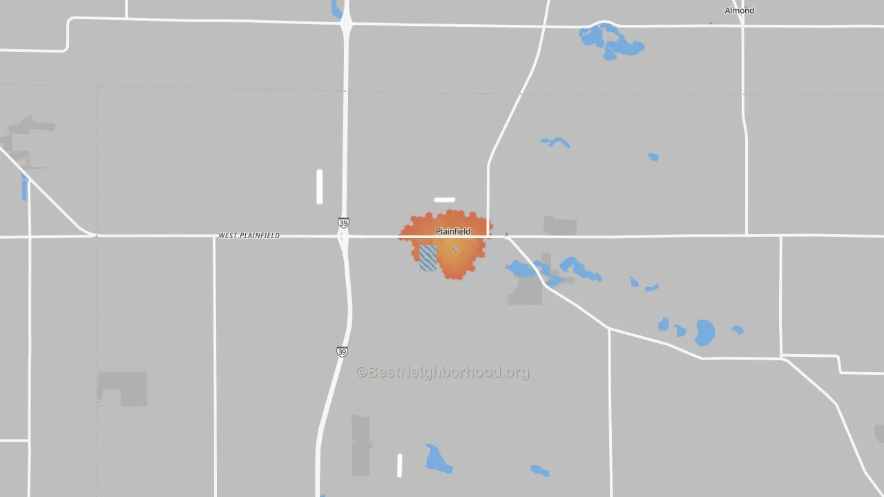 Bike Grade map of 54966, WI