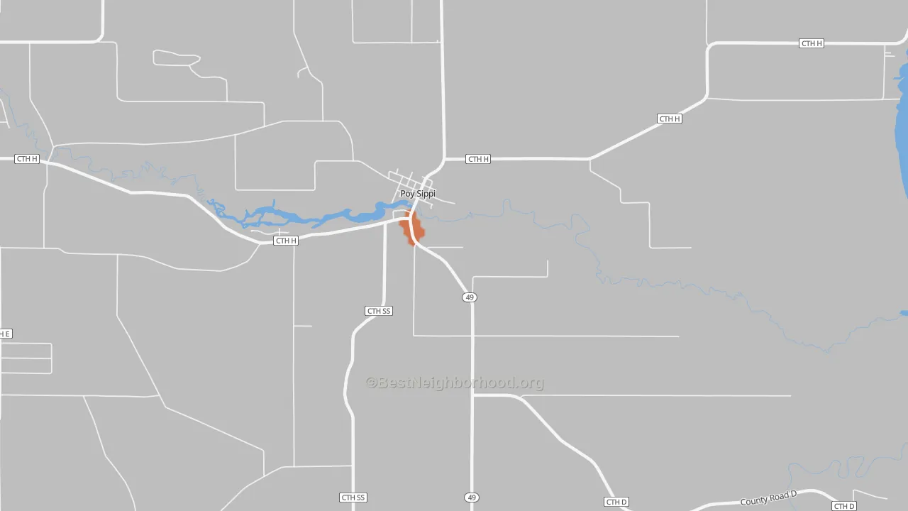 Bike Grade map of 54967, WI