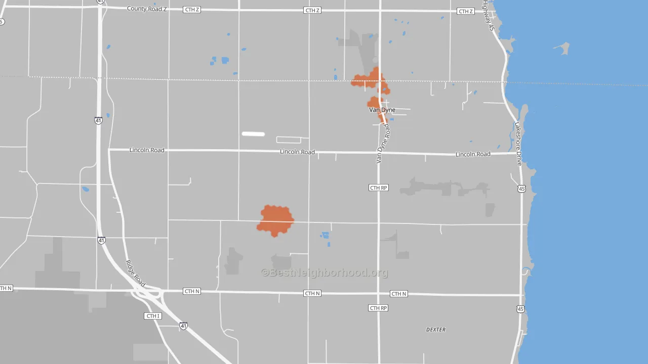 Bike Grade map of 54979, WI