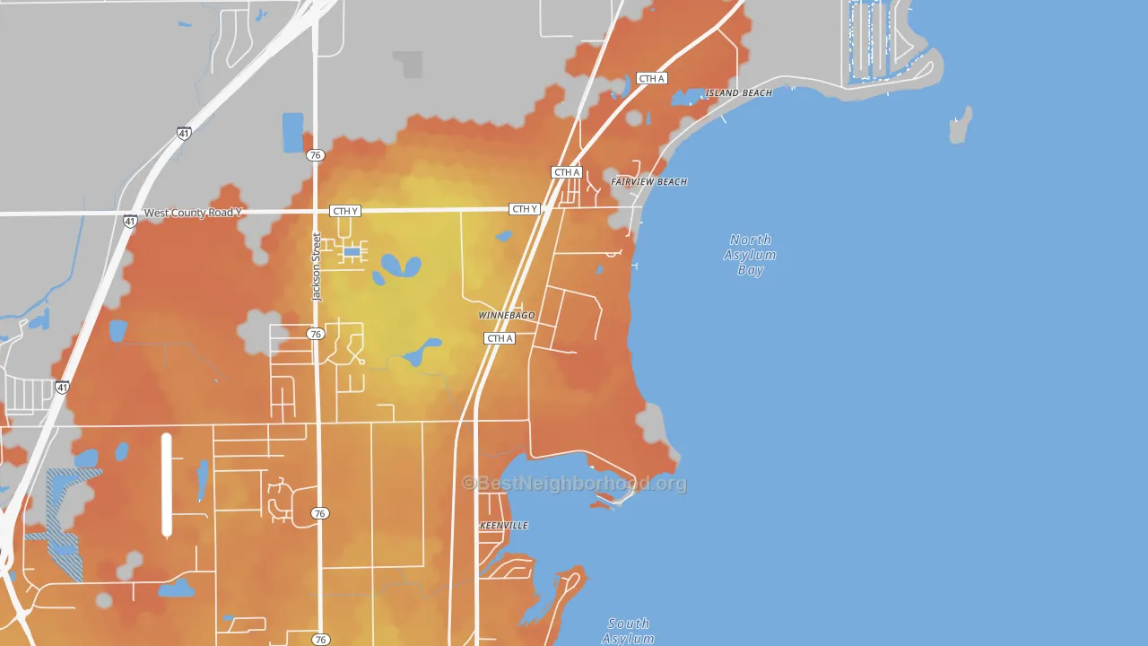Bike Grade map of 54985, WI