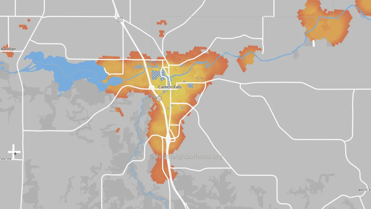 Bike Grade map of 55009, MN