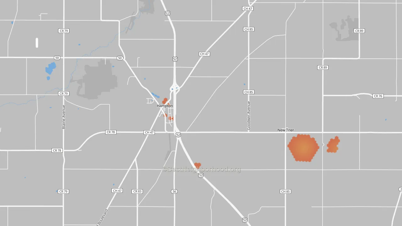 Bike Grade map of 55031, MN