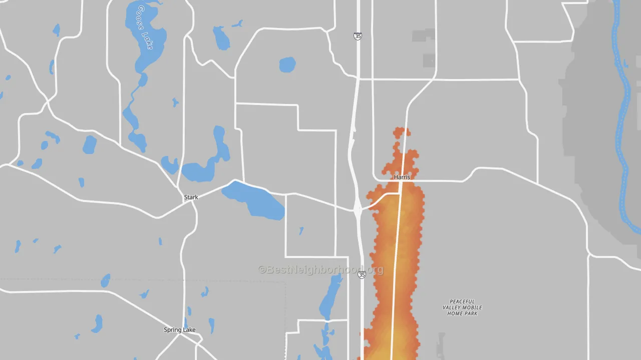 Bike Grade map of 55032, MN