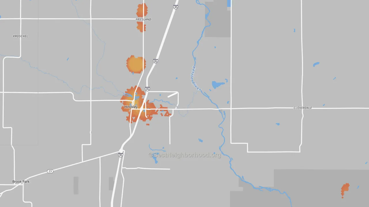 Bike Grade map of 55037, MN