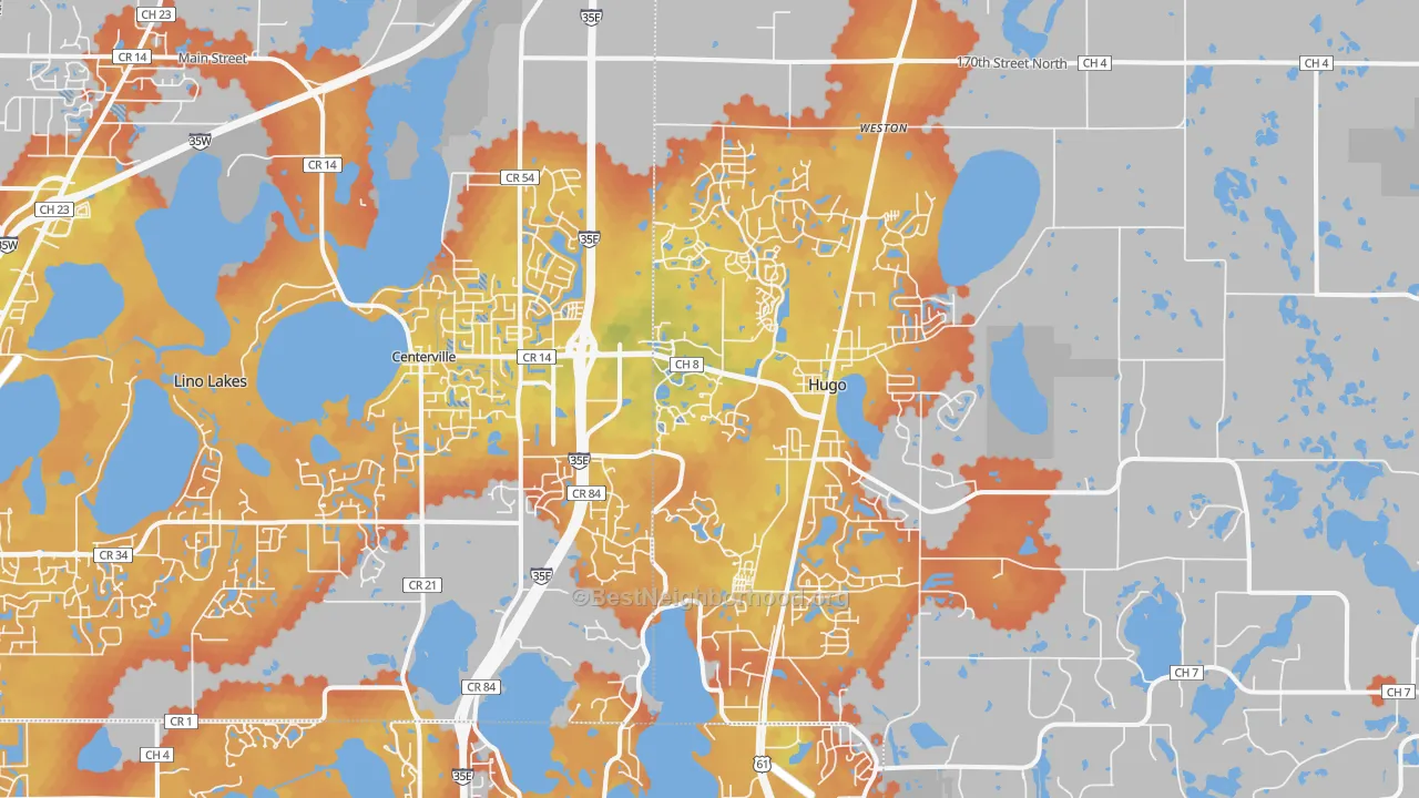Bike Grade map of 55038, MN