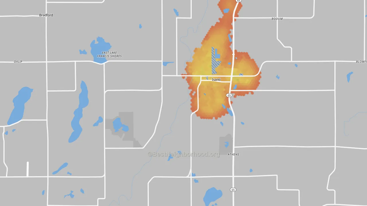 Bike Grade map of 55040, MN