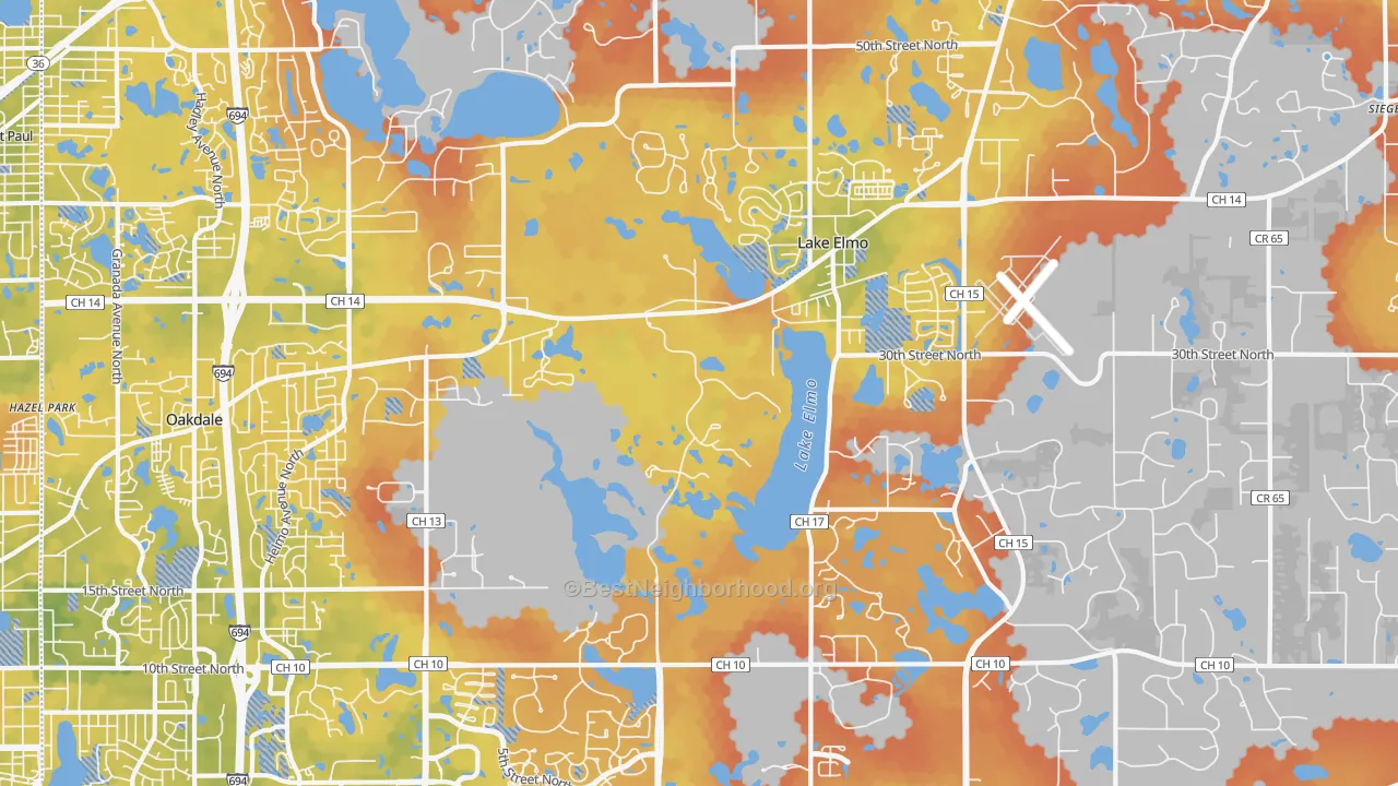 Bike Grade map of 55042, MN