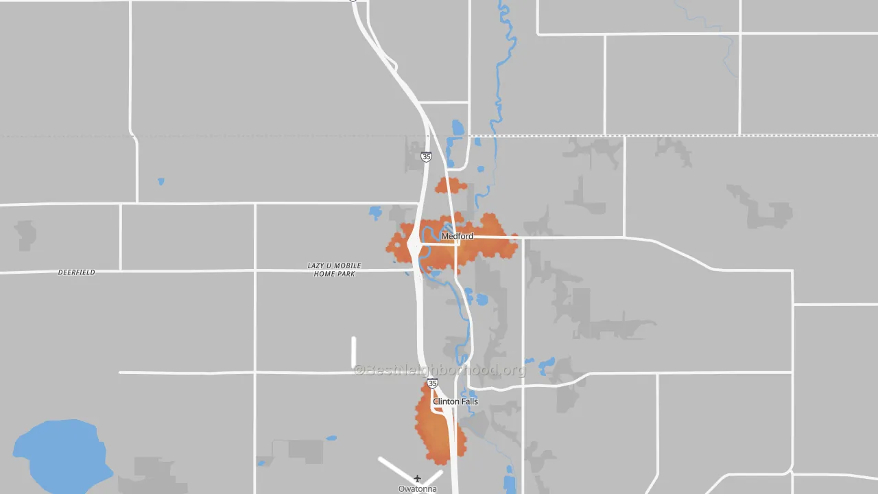 Bike Grade map of 55049, MN