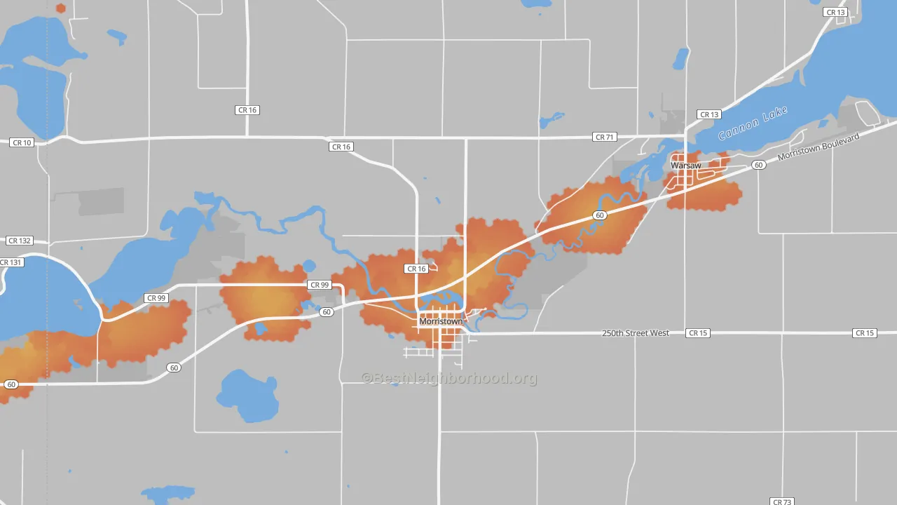 Bike Grade map of 55052, MN