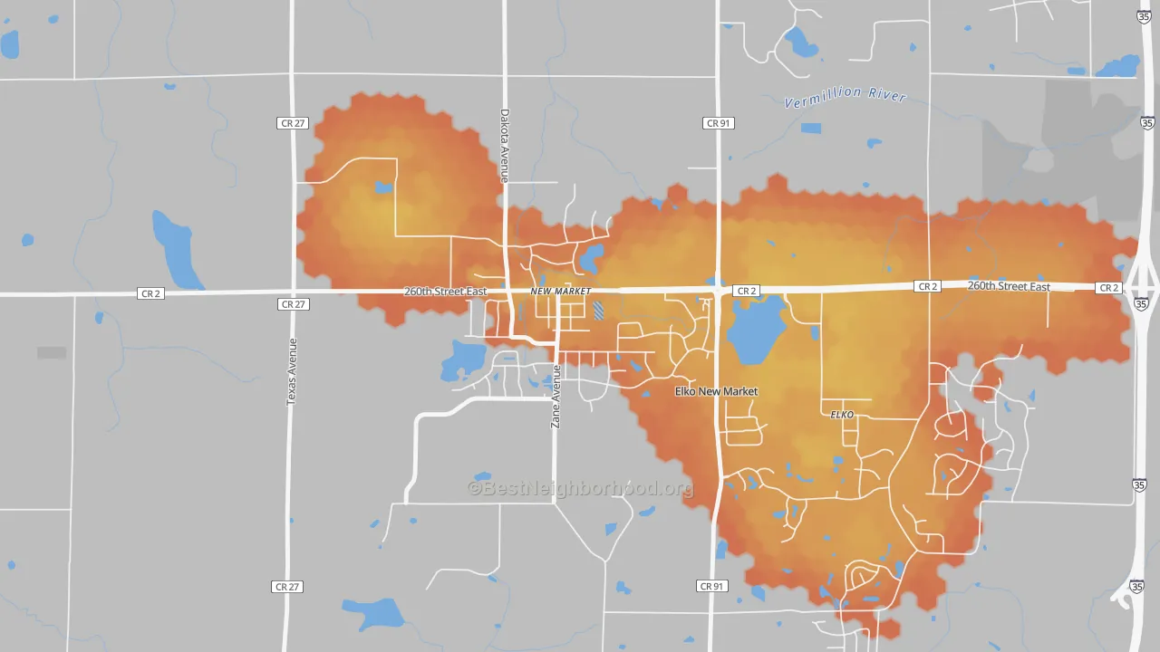Bike Grade map of 55054, MN