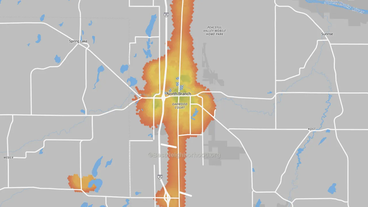 Bike Grade map of 55056, MN