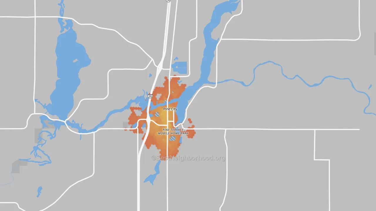 Bike Grade map of 55063, MN