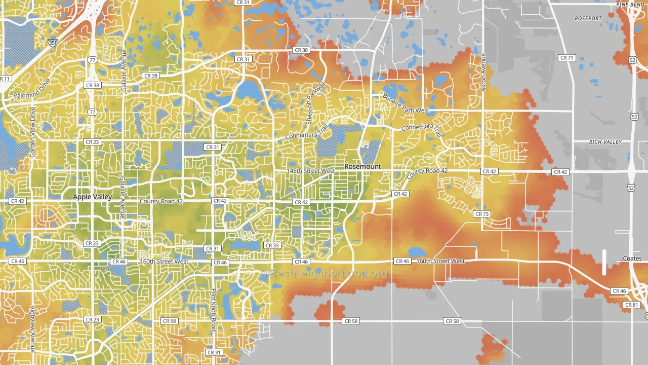 Bike Grade map of 55068, MN