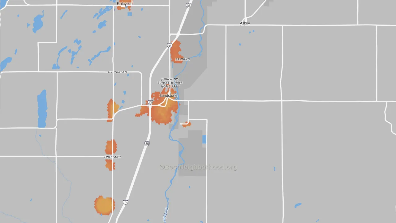 Bike Grade map of 55072, MN