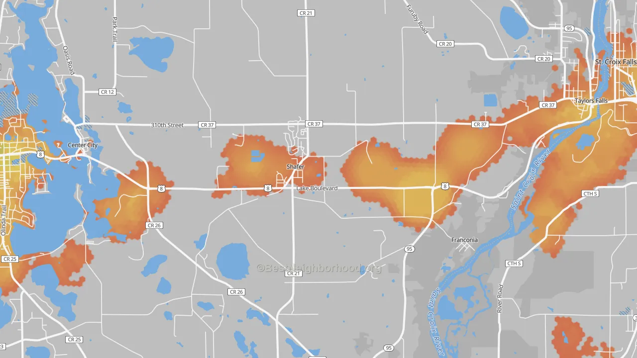 Bike Grade map of 55074, MN