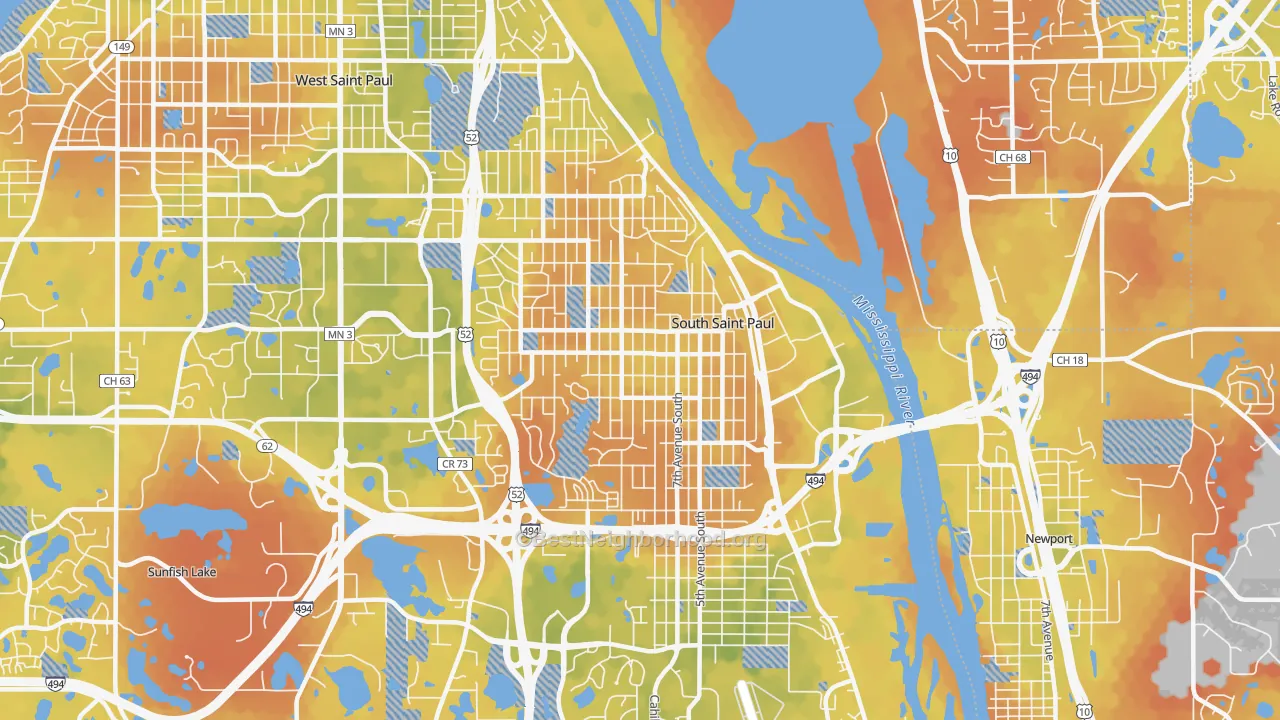 Bike Grade map of 55075, MN