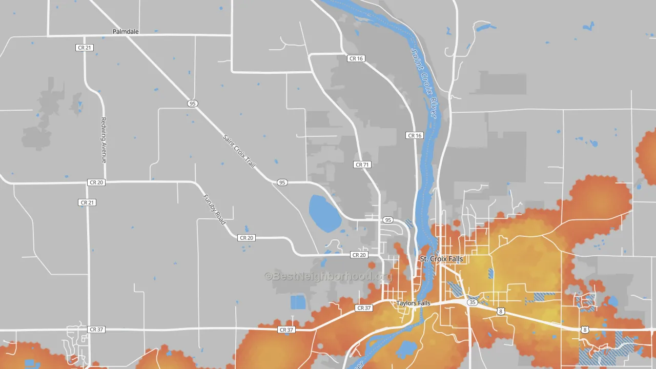 Bike Grade map of 55084, MN