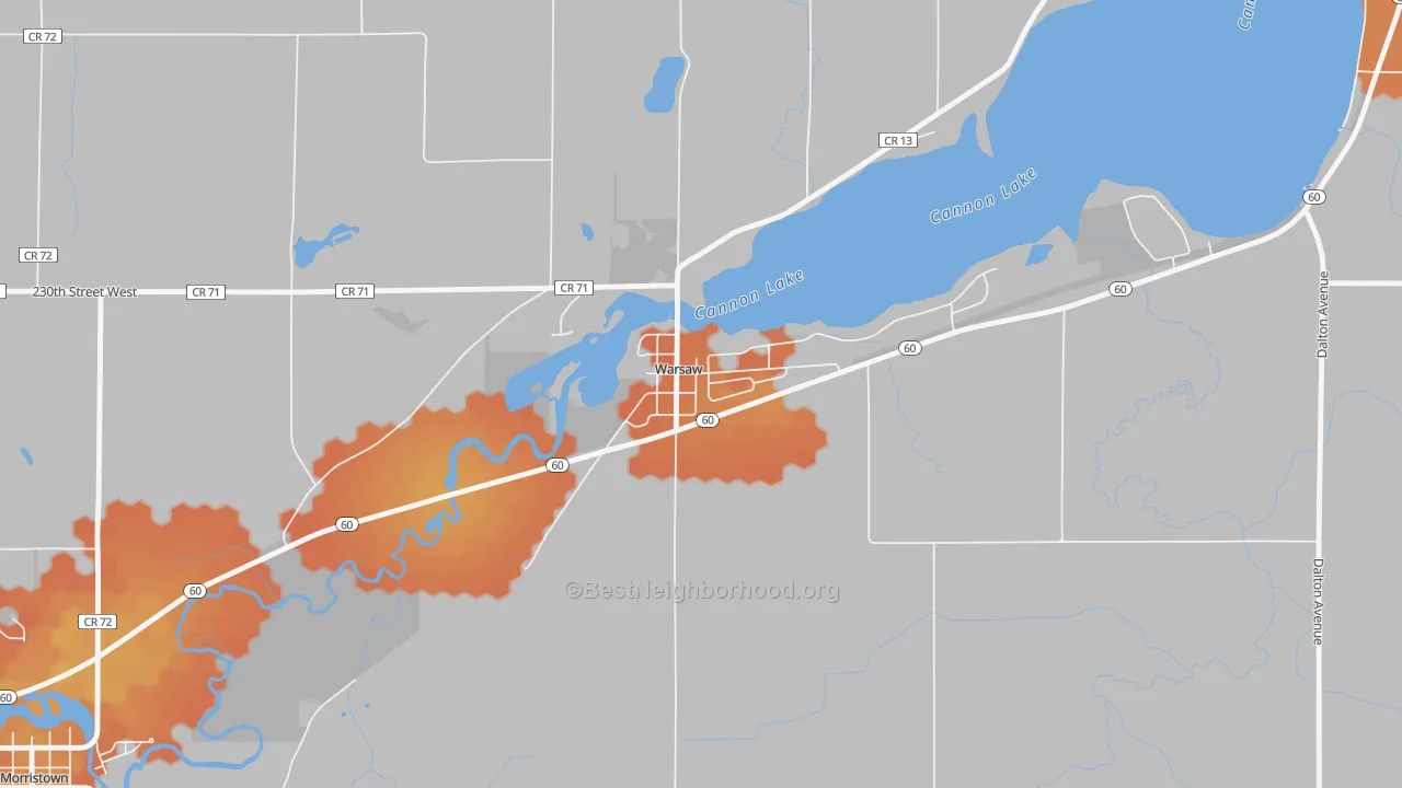Bike Grade map of 55087, MN