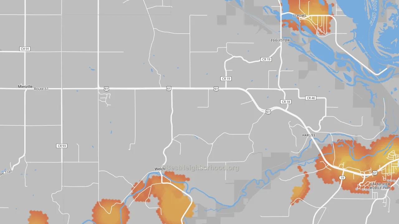 Bike Grade map of 55089, MN