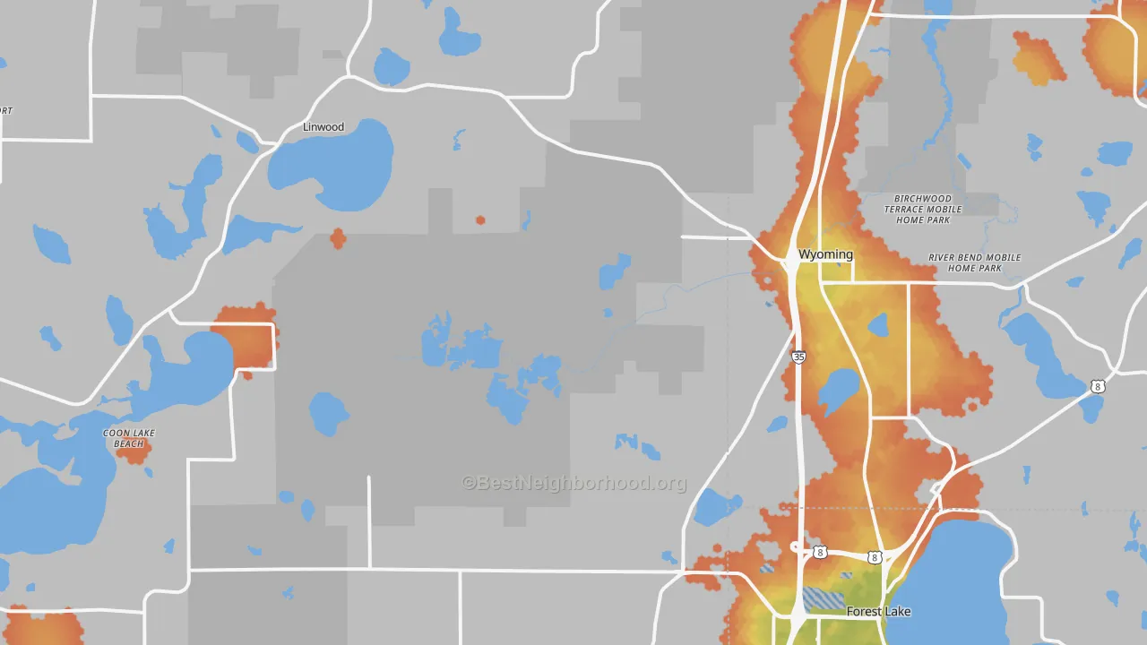 Bike Grade map of 55092, MN