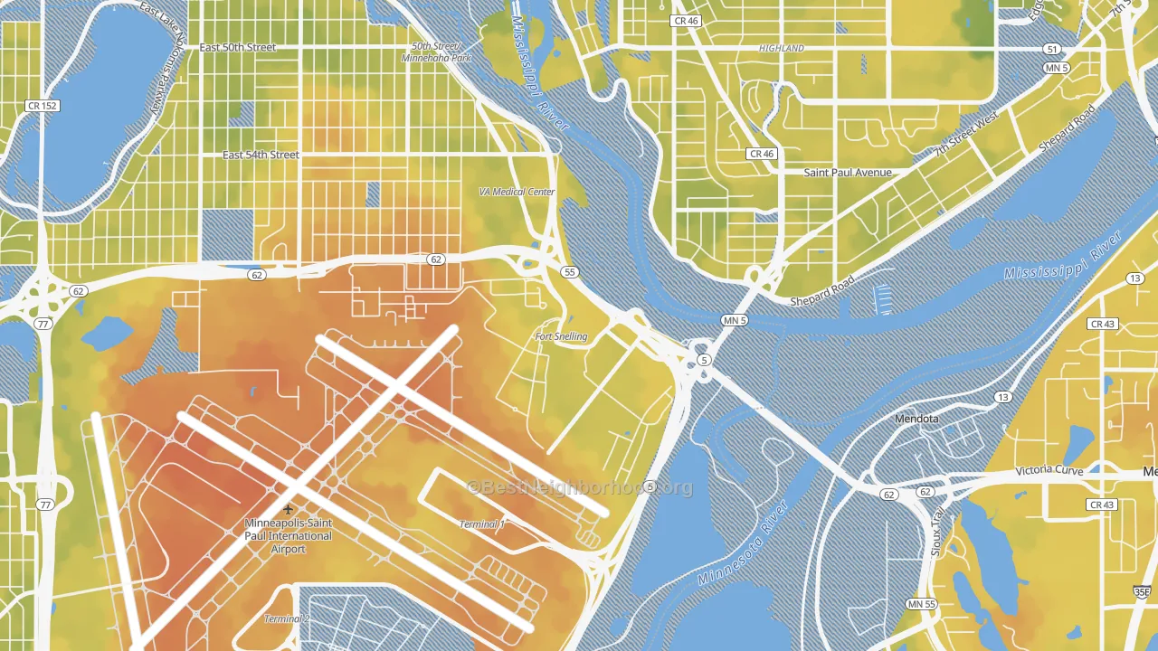 Bike Grade map of 55111, MN