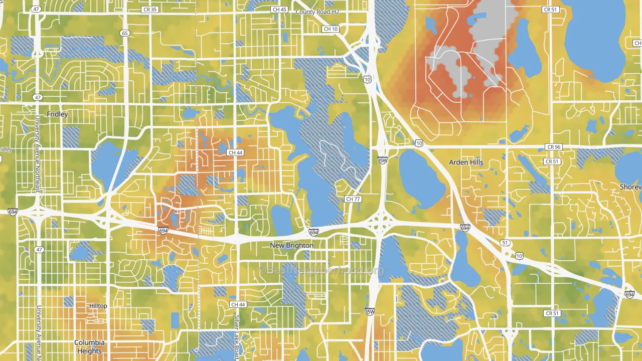Bike Grade map of 55112, MN