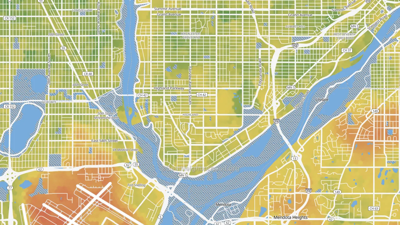 Bike Grade map of 55116, MN