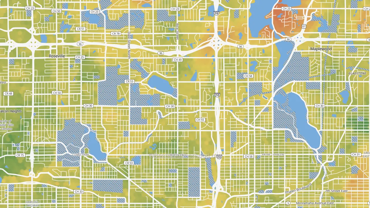 Bike Grade map of 55117, MN