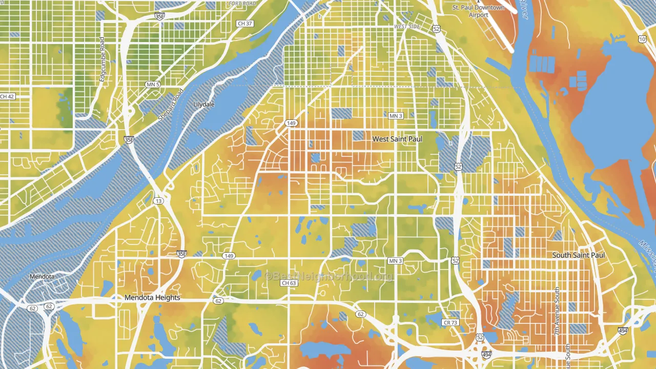 Bike Grade map of 55118, MN
