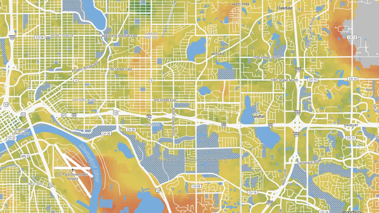 Bike Grade map of 55119, MN