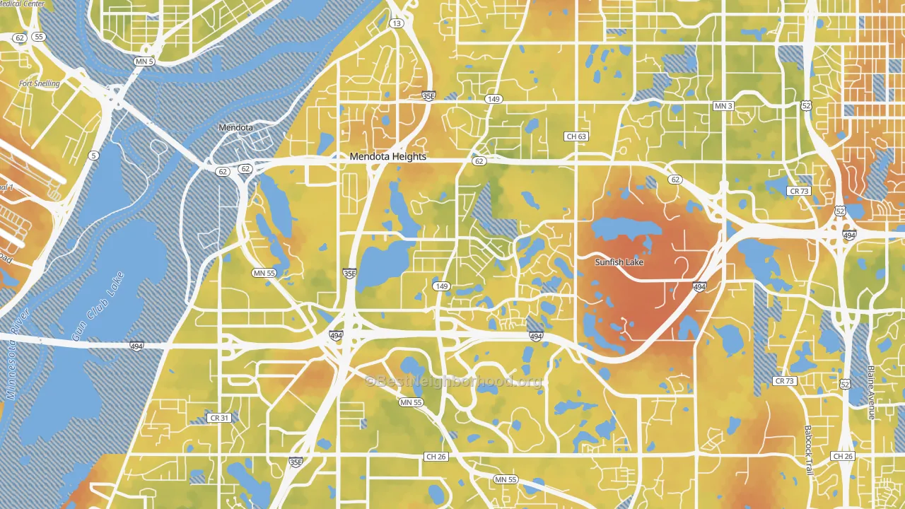 Bike Grade map of 55120, MN