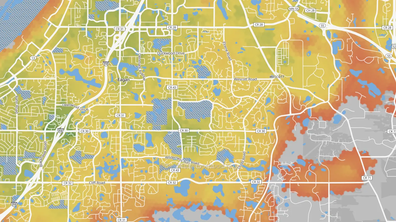 Bike Grade map of 55123, MN