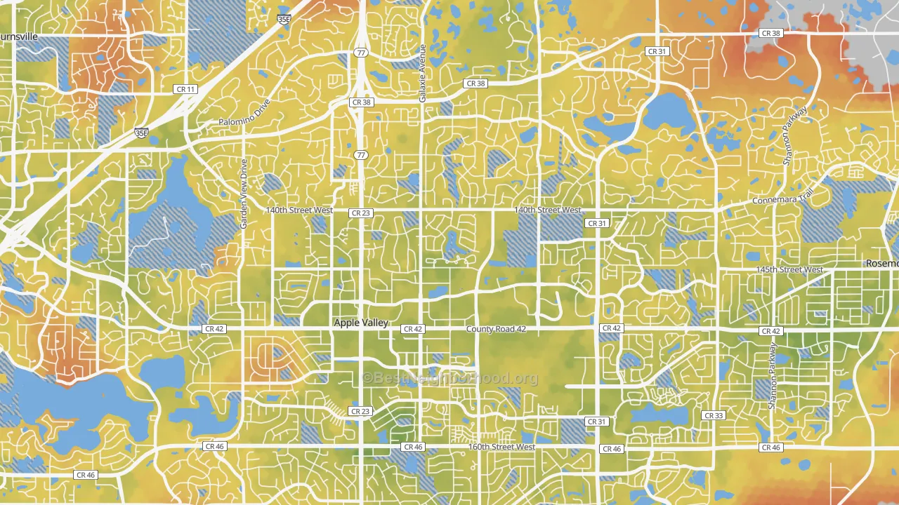 Bike Grade map of 55124, MN