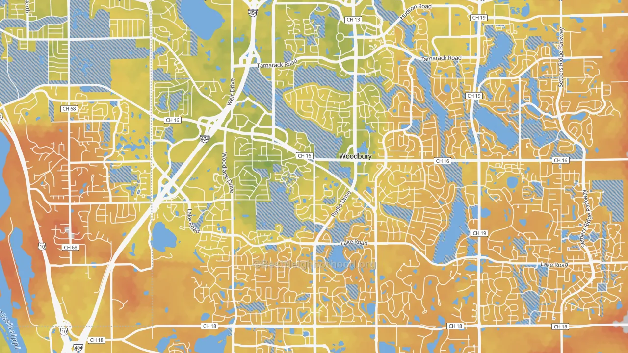 Bike Grade map of 55125, MN