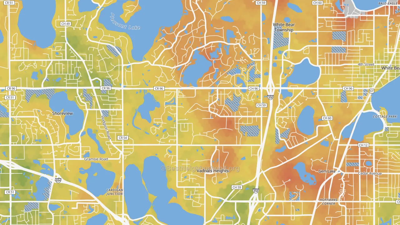 Bike Grade map of 55127, MN