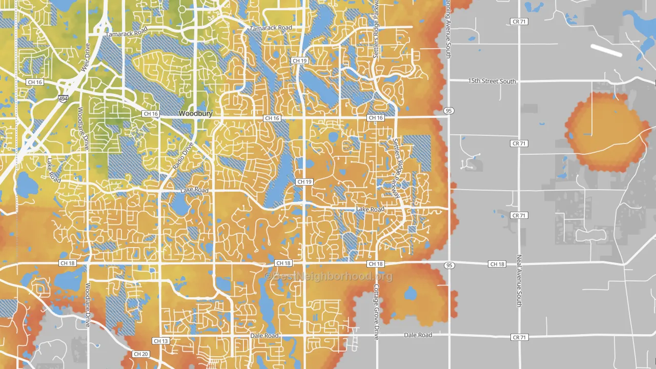 Bike Grade map of 55129, MN
