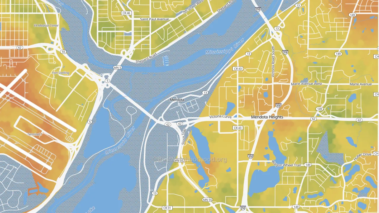 Bike Grade map of 55150, MN