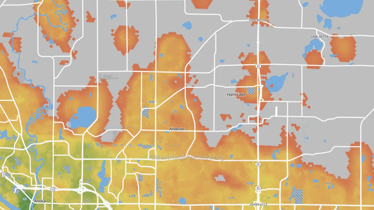 Bike Grade map of 55304, MN