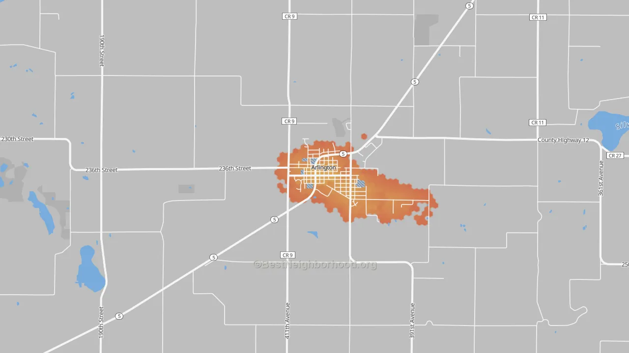 Bike Grade map of 55307, MN