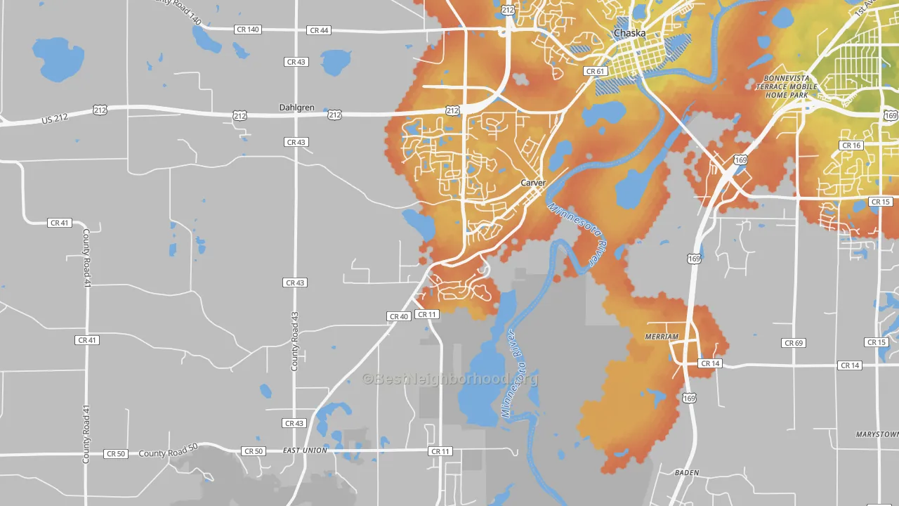 Bike Grade map of 55315, MN