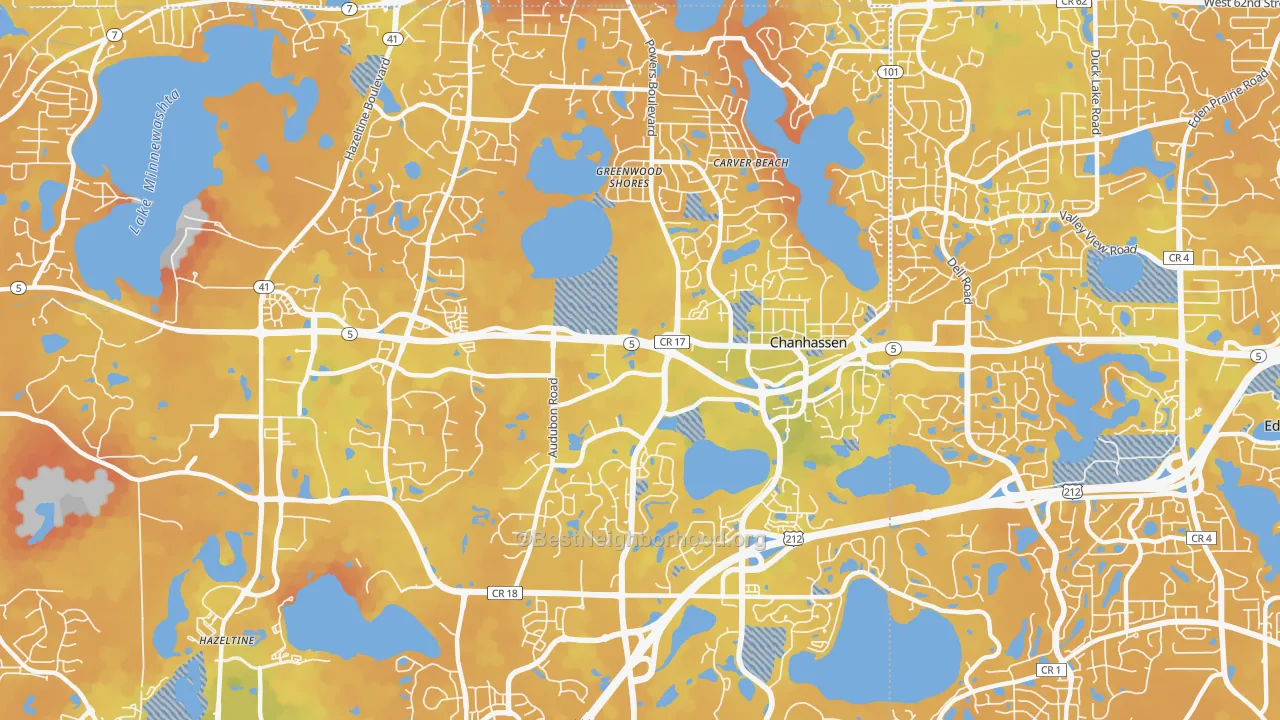 Bike Grade map of 55317, MN