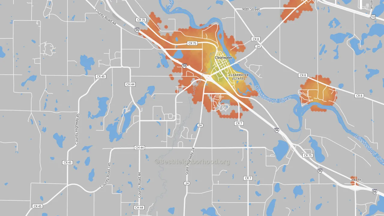 Bike Grade map of 55320, MN