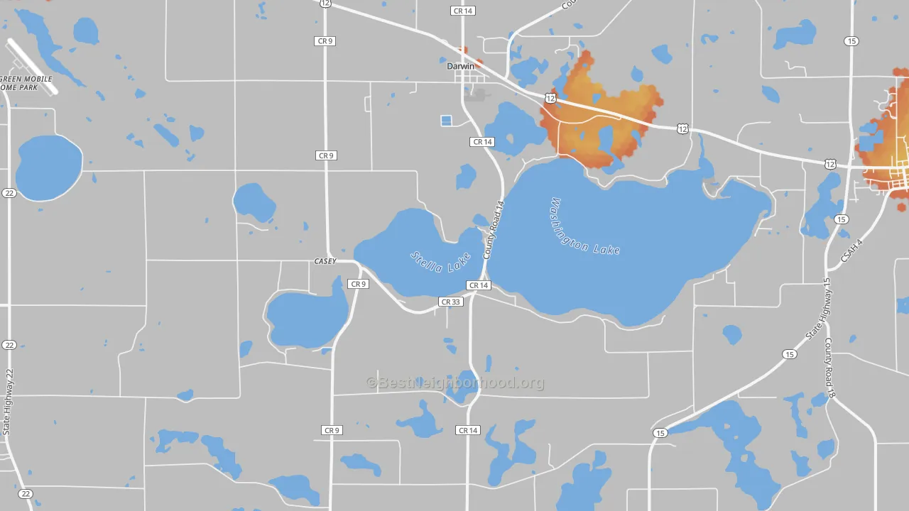 Bike Grade map of 55324, MN