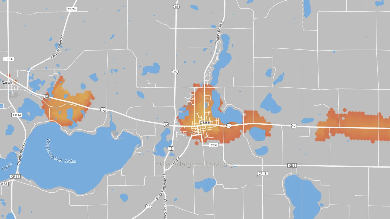 Bike Grade map of 55325, MN