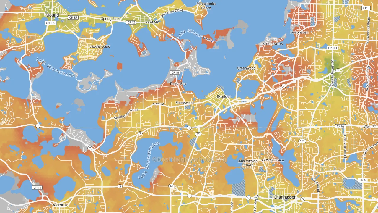 Bike Grade map of 55331, MN