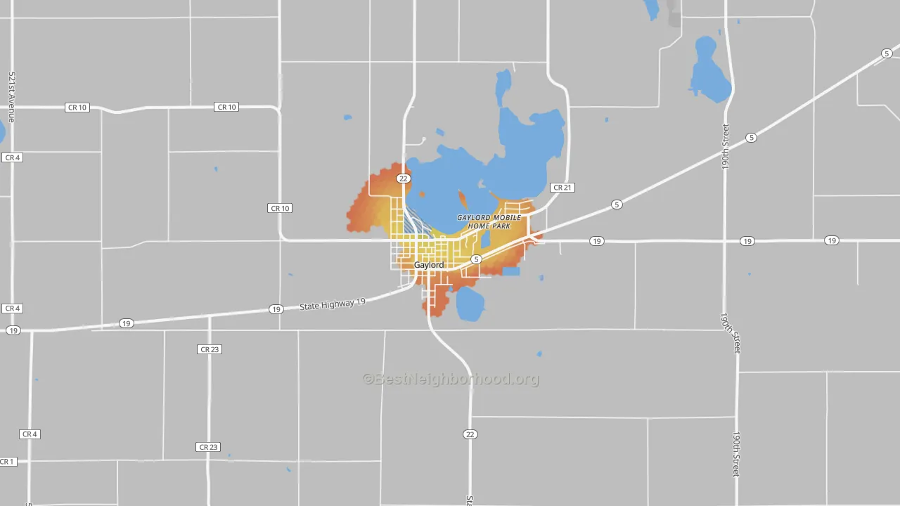 Bike Grade map of 55334, MN