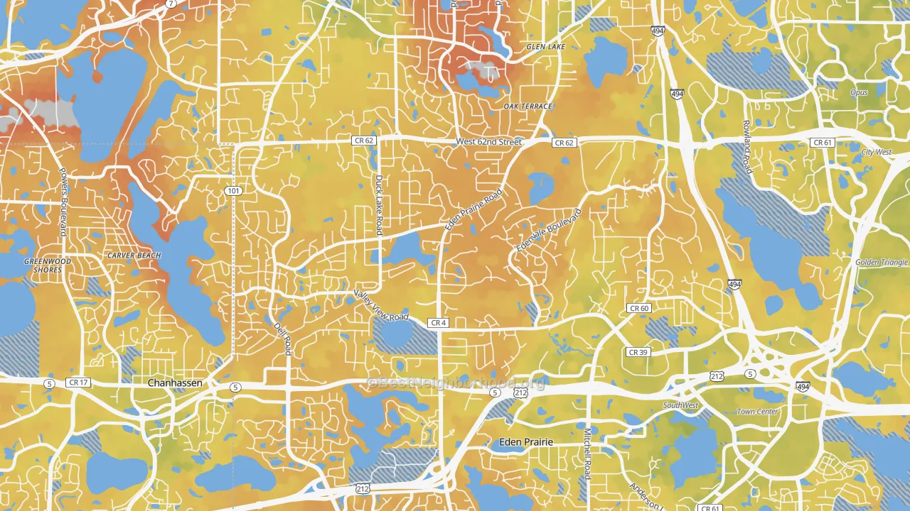Bike Grade map of 55346, MN