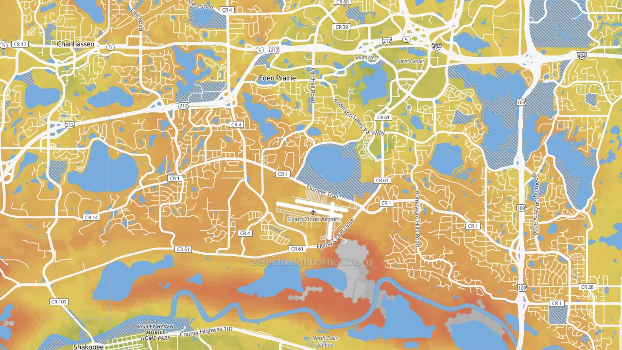 Bike Grade map of 55347, MN