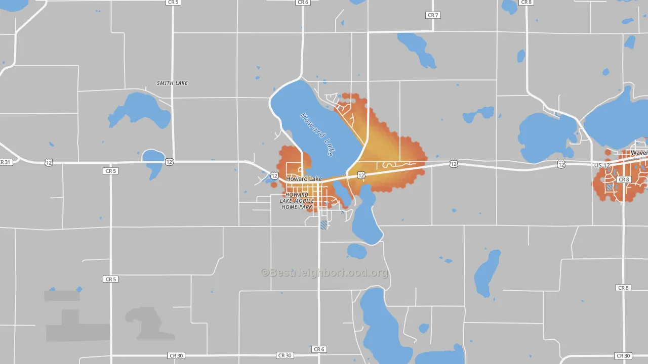 Bike Grade map of 55349, MN