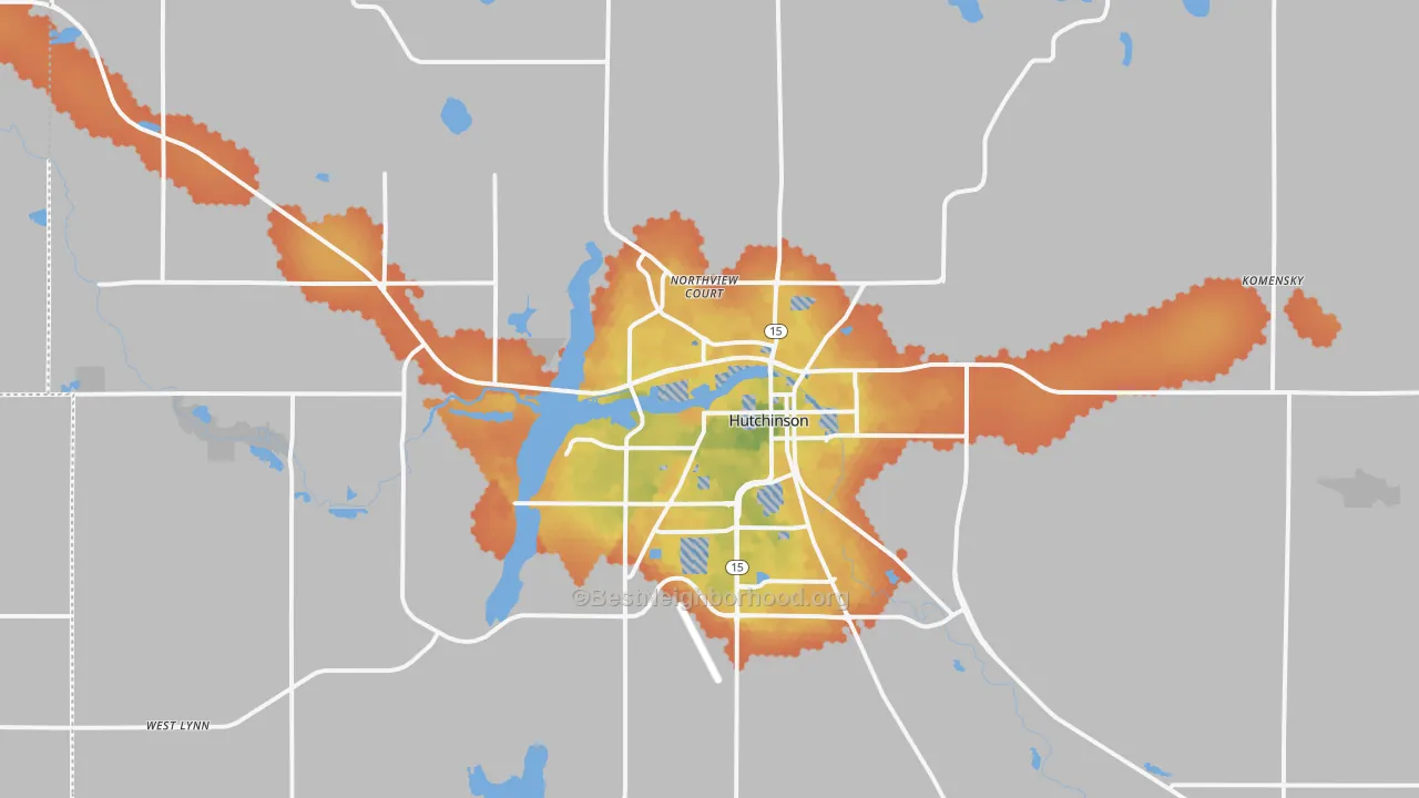 Bike Grade map of 55350, MN